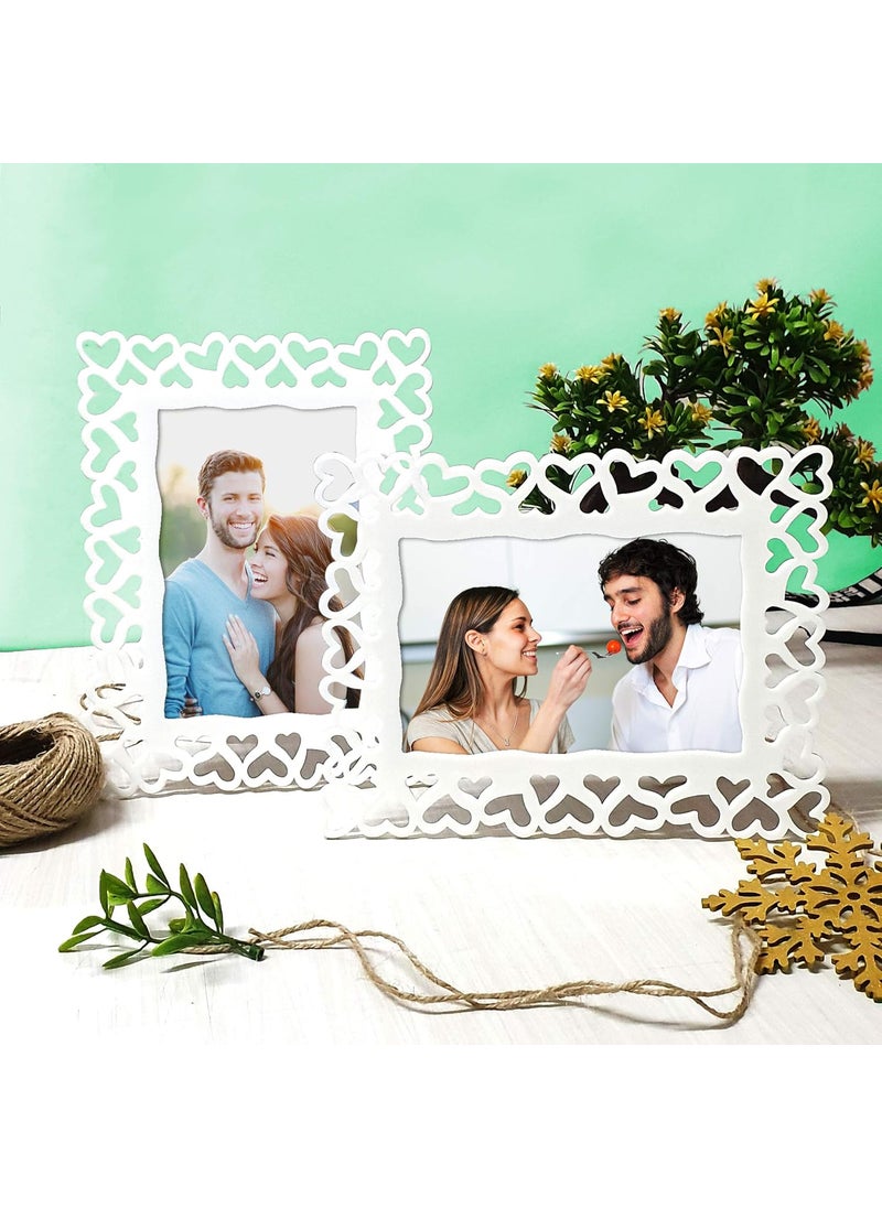 Art Street - Art Street Resin Decoralicious Heart Wall Hanging Photo Frame for Home Decor, Valentine Day Gift (White, 4X6 Inches) - Set of 2 (ASTPF16873) - Image 1