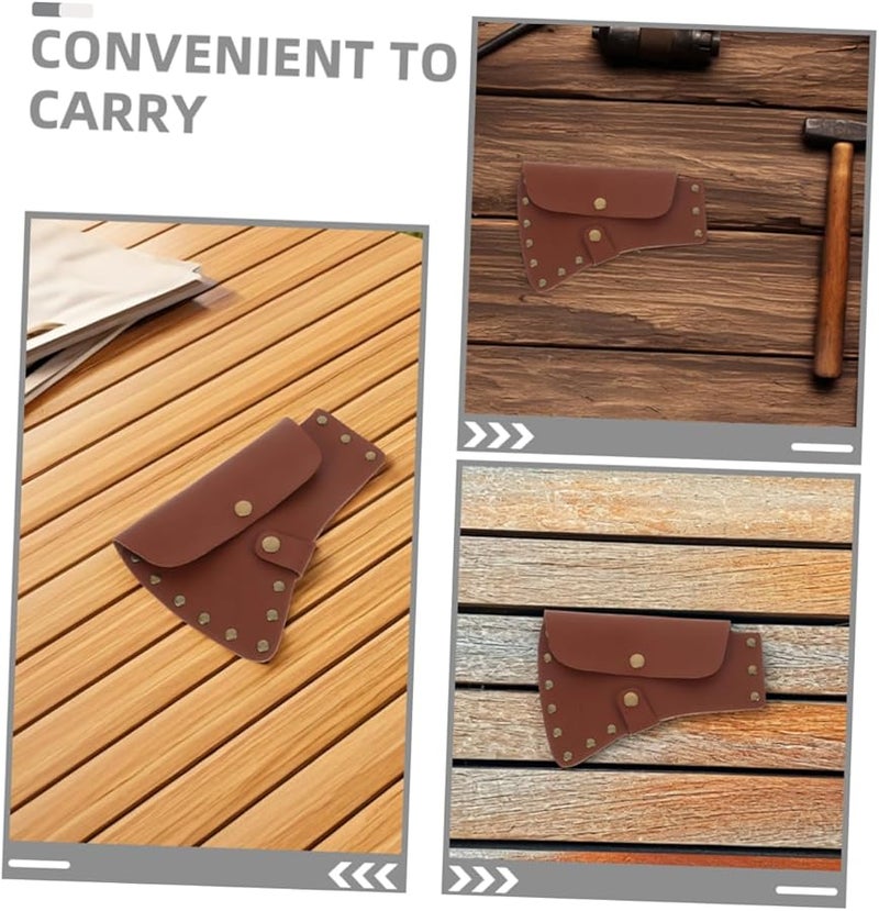 غطاء الفأس من الجلد الصناعي واقي سلامة محمول للتخييم والمشي لمسافات طويلة وأعمال النجارة - Image 4