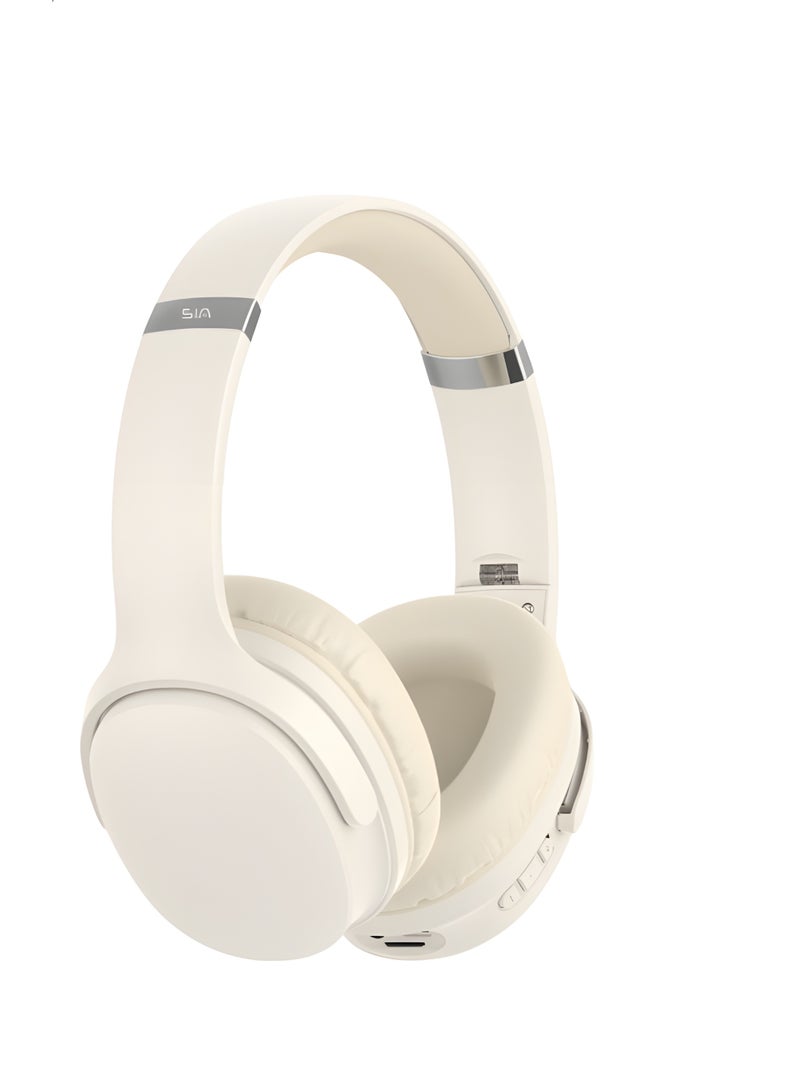 SIA H502BT Foldable Design Wireless Headphones - Beige - Image 2