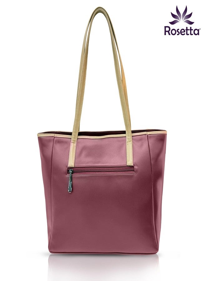 Rosetta Women's Quilted Vegan leather Tote Handbag with Dual Handles & Spacious Compartments-WineRed Shoulder Bag for Work, College & Daily Use. - Image 2