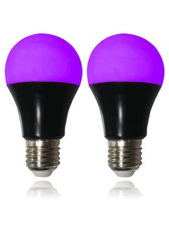 CICINY CICINY UV LED Black Light Bulbs 2 Pack, A19 E26 8W Blacklight Bulb for Glow in The Dark, UVA Level 385-400nm, Blacklight Light Bulbs for Parties Body Paint Fluorescent Poster Pet Stains  - Image 1