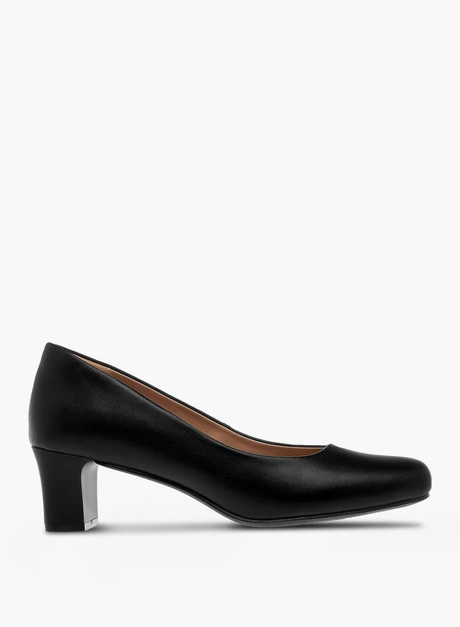 Paprika Women's Solid Slip-On Pumps with Block Heels