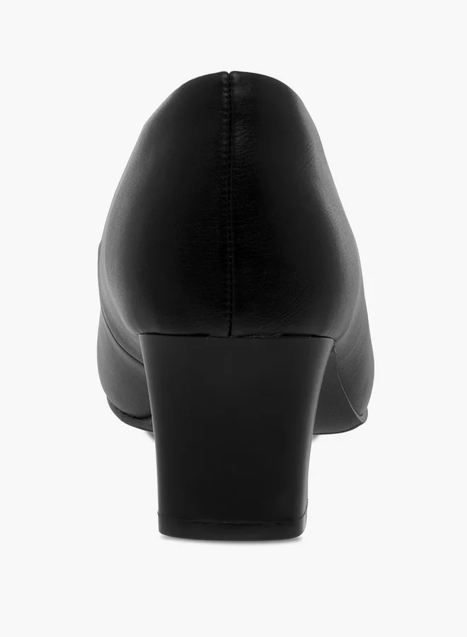Paprika Women's Solid Slip-On Pumps with Block Heels
