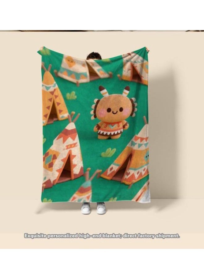 عام بطانية رقيقة من الفانيلا (حرارة ومريحة، ومناسبة للنوم واستخدام اللعبة والغبار والرمل) 150 سم * 200 سم - 460 - Image 1