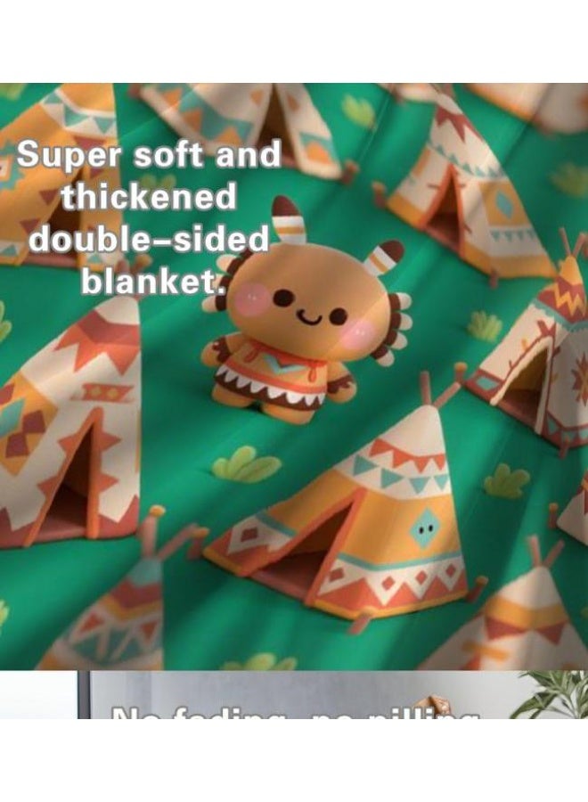 عام بطانية رقيقة من الفانيلا (حرارة ومريحة، ومناسبة للنوم واستخدام اللعبة والغبار والرمل) 150 سم * 200 سم - 460 - Image 5