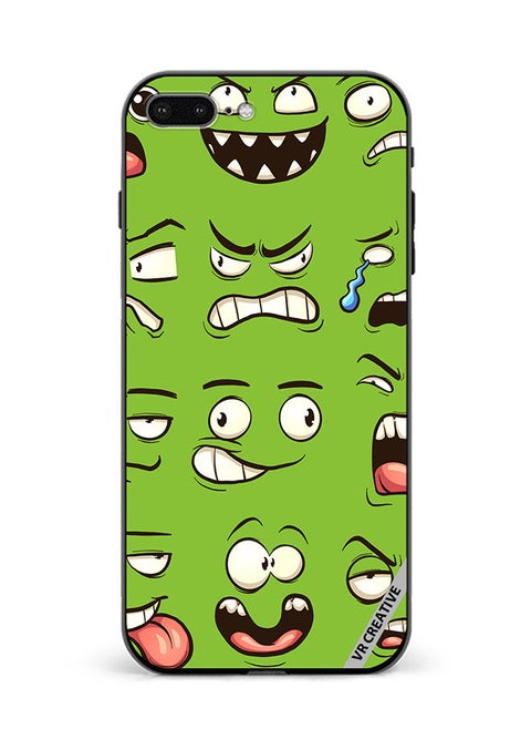Protective Case Cover For Apple iPhone 7 Plus/8 Plus Green Faces Design Multicolour