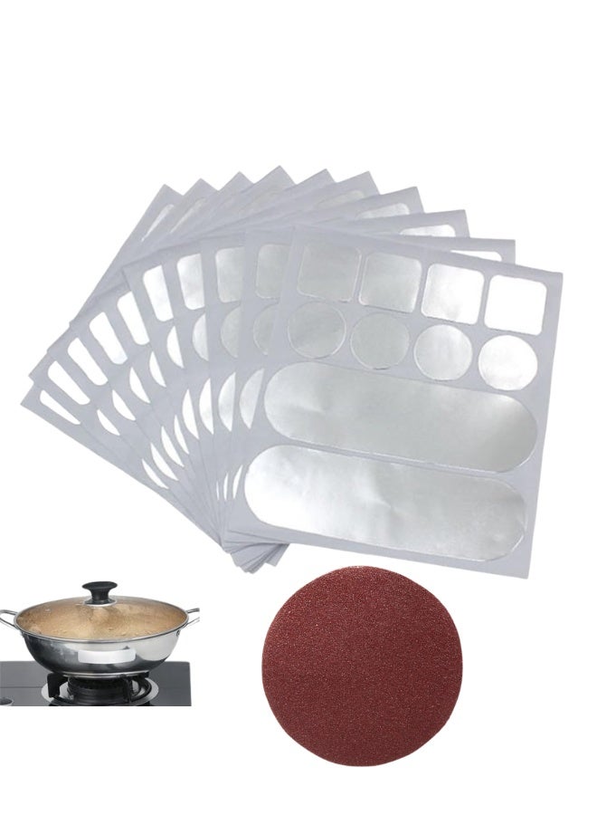 Heat Resistant Cookware Repair Patch Kit 5 Sheets Aluminum Adhesive Repair Stickers for Fixing Holes Cracks and Leaks in Pots Pans Kettles and Sinks Suitable for Stainless Steel Ceramic Glass and Aluminum with Sandpaper Disc - Image 1