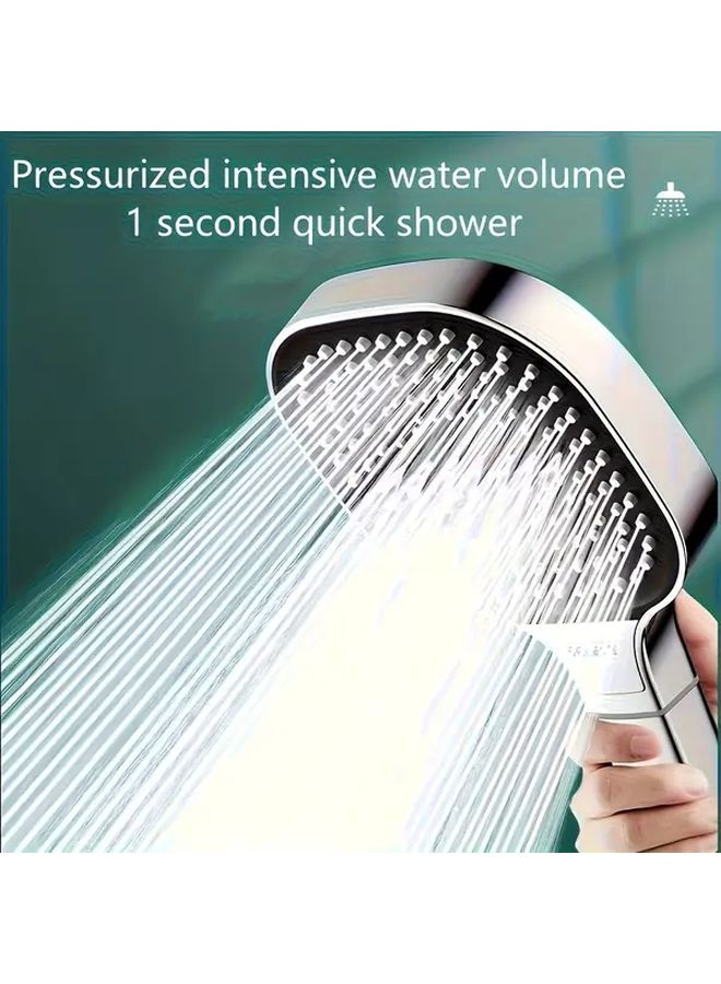 Dark Grey Shower Head Handheld Rainfall Square 135mm Water Saving Filter Attached - Image 1