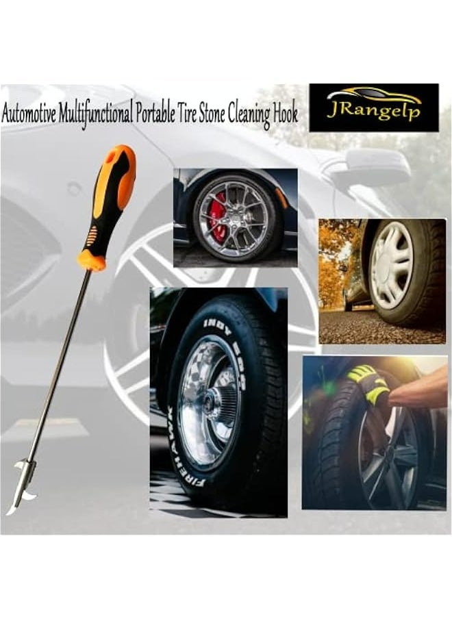Generic Stainless Steel Car Tire Stone Removal Hook Portable Wheel Cleaning Tool Screwdriver Kit for Automotive Tyre Protection Repair  - Image 2