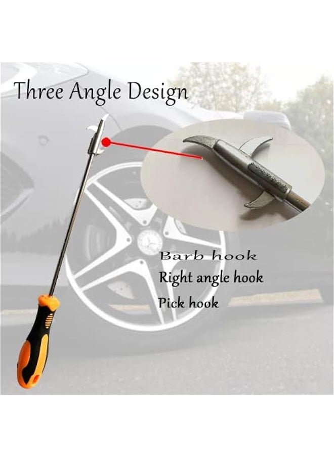Generic Stainless Steel Car Tire Stone Removal Hook Portable Wheel Cleaning Tool Screwdriver Kit for Automotive Tyre Protection Repair  - Image 3