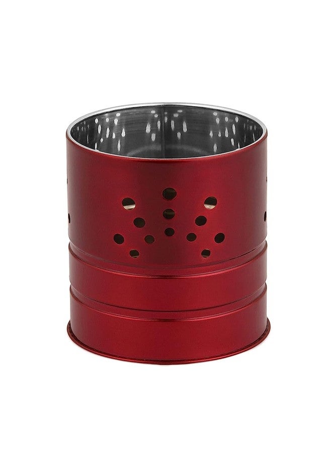 AG Enterprises C (DEVICE) Stainless Steel Spoon Holder Spoons Stand chammach Stand Spoon Holder for Kitchen Cutlery Holder Spoon Stand Spoon Rack Spoon Stand for Kitchen (Maroon) - Image 1