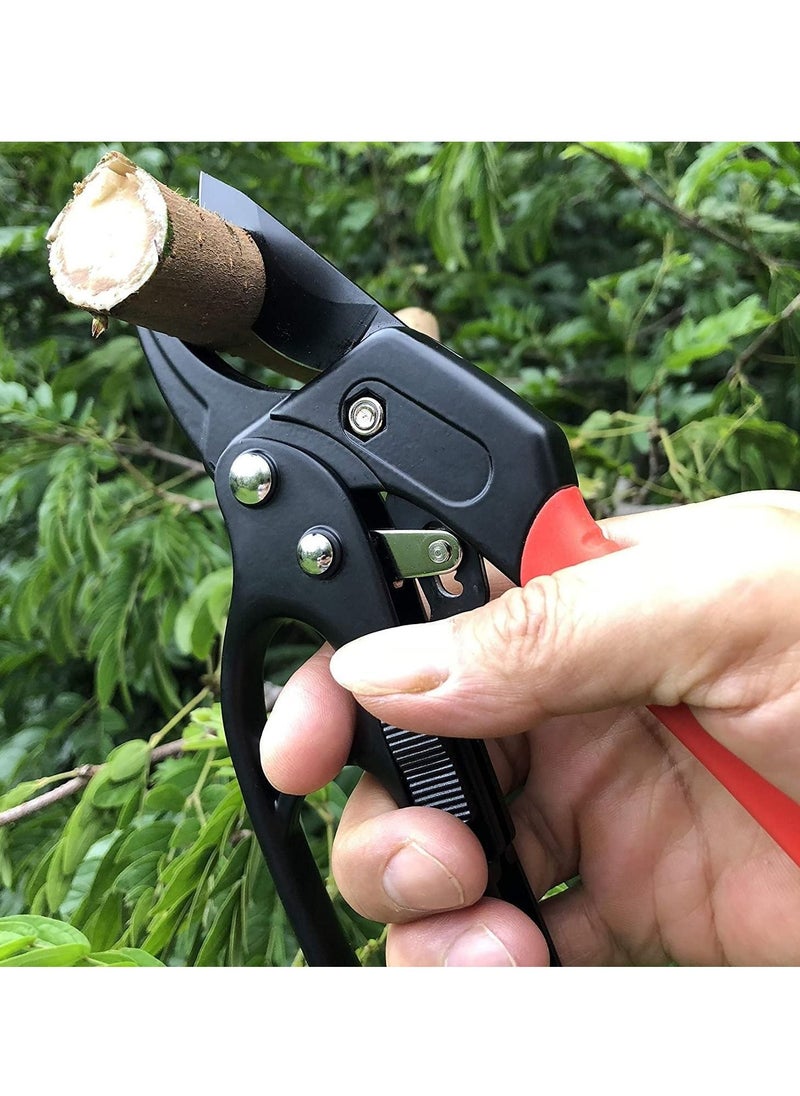 Professional Secateurs, Garden Scissors, Garden Pruner, Garden Secateurs, Garden Shears, Clippers, Ratcheting Mechanism, Anvil Groove Design, Reinforced Design Handle