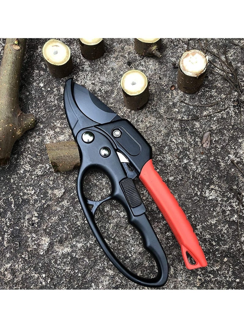 Professional Secateurs, Garden Scissors, Garden Pruner, Garden Secateurs, Garden Shears, Clippers, Ratcheting Mechanism, Anvil Groove Design, Reinforced Design Handle
