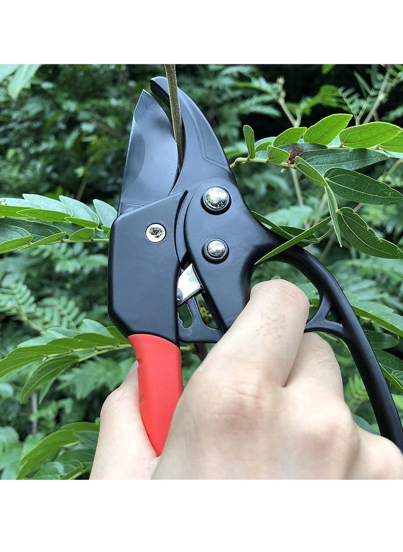 Professional Secateurs, Garden Scissors, Garden Pruner, Garden Secateurs, Garden Shears, Clippers, Ratcheting Mechanism, Anvil Groove Design, Reinforced Design Handle