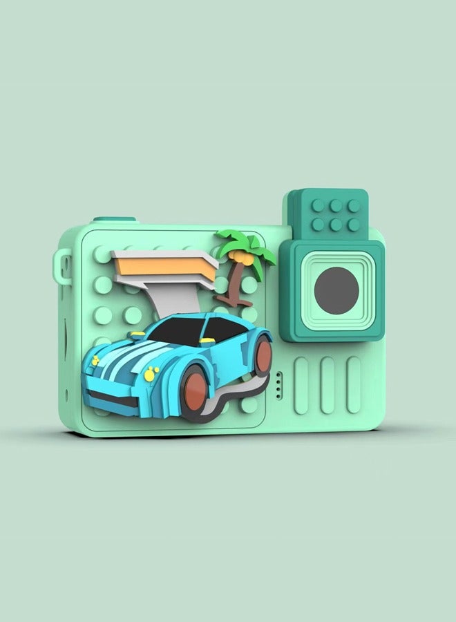 Dual Camera Kids Building Block Camera, 1080p IPS Screen, Creative Puzzle Design, with USB Charging, 600mAh Rechargeable Lithium Polymer Battery, Auto Focus, for Children 3-12 Years Old  - Image 2