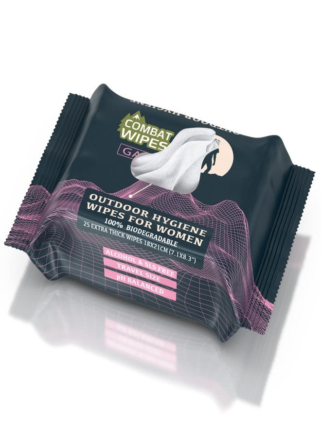 Combat Wipes Gaia | Feminine Hygiene Outdoor Wet Wipes | Extra Thick, Ultralight, Biodegradable, pH Balanced Body & Hand Cleansing Cloths for Women w/Natural Aloe & Vitamin E (25 Wipes) - Image 1
