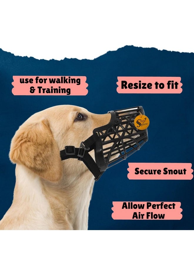 Sage Square Adjustable Strap Safe Muzzle - Ensure Pet Safety And Comfort, Prevent Biting Behavior - Perfect For Medium-Sized Dogs, Ideal For Walks, Training, And Grooming. (Black-Xs) Set Of 1  - Image 2