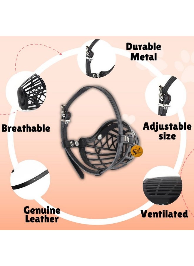 Sage Square Adjustable Strap Safe Muzzle - Ensure Pet Safety And Comfort, Prevent Biting Behavior - Perfect For Medium-Sized Dogs, Ideal For Walks, Training, And Grooming. (Black-Xs) Set Of 1  - Image 4