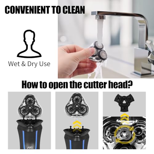 COSYONALL Universal Rotary Replacement Shaver Head,Compatible with Remington Shaver Series,for R3,R4,R5,R6,R7,R8,SP-3141 and SP-5161 Foils/Blades (Silver(1 Count)) - Image 5