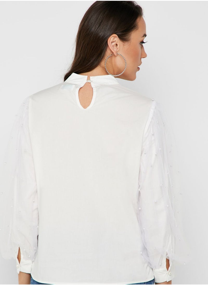 Jovonna London - Sheer Sleeve Top - Image 1