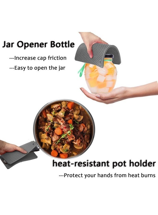 Beauenty 4 Pcs Silicone Trivet Pot Mat, Silicone Pot Holders for Hot Pan and Pot Pads. Heat Resistant Counter Mats for Tables Placemats,Countertops, Spoon Rest and Large Coasters,Gray(2 Squared + 2 Round) - Image 4