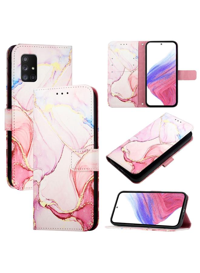 S-TOP Case For Samsung Galaxy A71 5G PT003 Marble Pattern Flip Leather Phone Case - Image 1