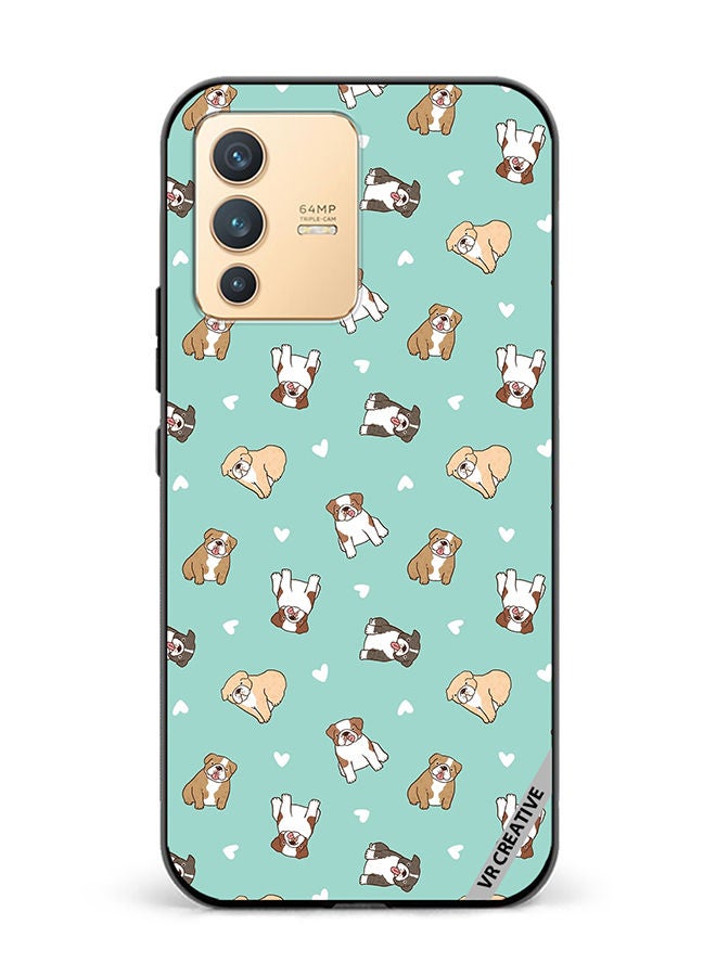 VR CREATIVE Protective Case Cover For Vivo V23 5G Cartoon Bulldog Dog Design Multicolour - Image 1