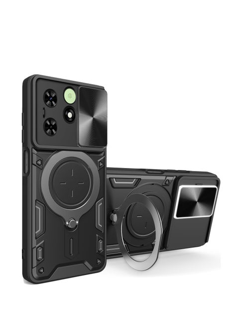 TECNO Spark Go 2024/TECNO Spark 20/TECNO Spark 20C/TECNO Pop 8 Case Cover, Slide Camera Lens Cover, 360°Rotating Kickstand Ring, Bumper Shockproof Case，Compatible with Car Magnetic Mount