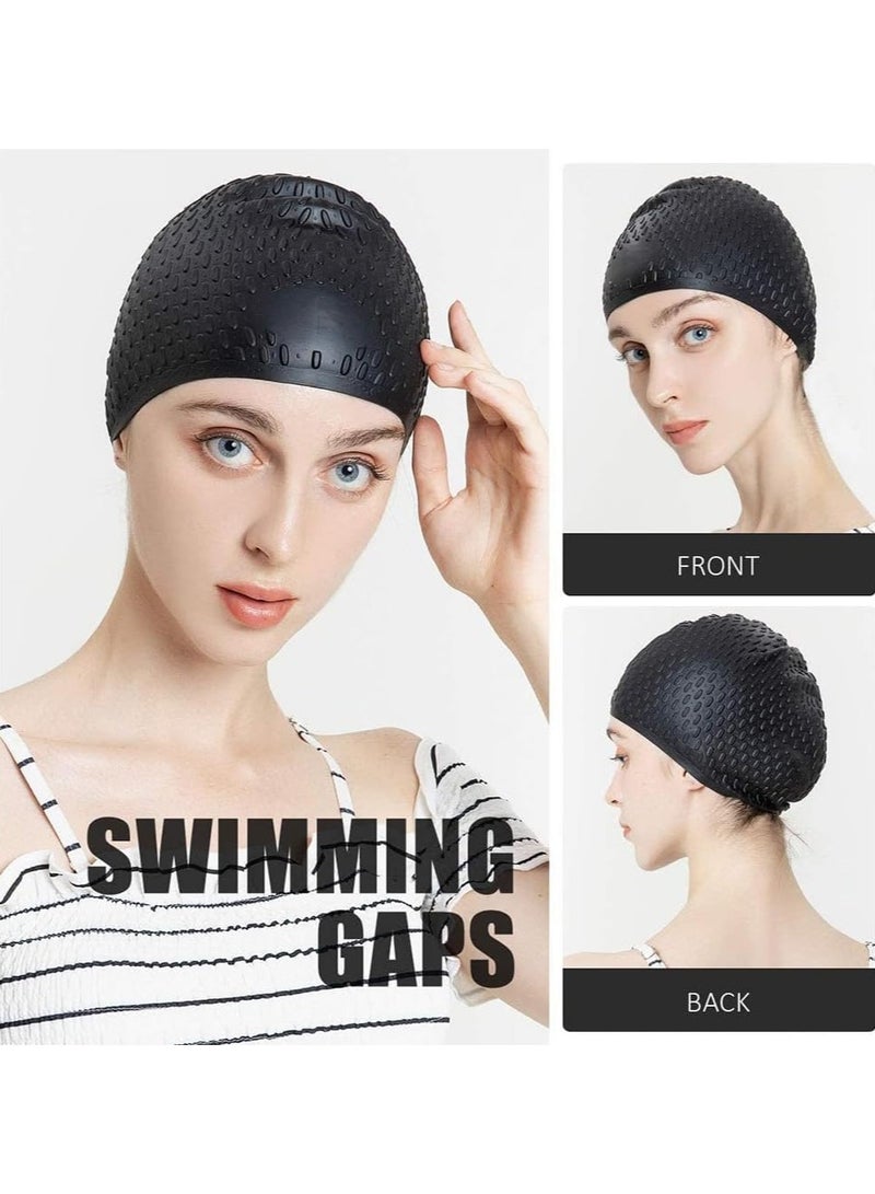 Bukela Silicone Swim Cap,Comfortable Bathing Cap Ideal for Curly Short Medium Long Hair, Swimming Cap for Women and Men, Shower Caps Keep Hairstyle Unchanged - Image 5