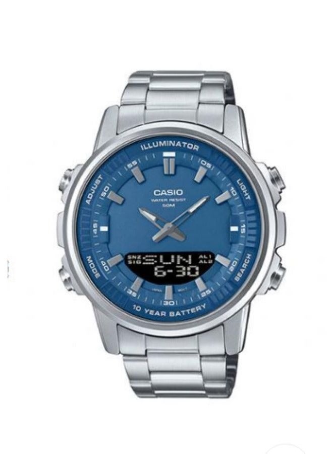 Casio men's watch with stainless steel bracelet, model AMW-880D-2A1 - Image 1