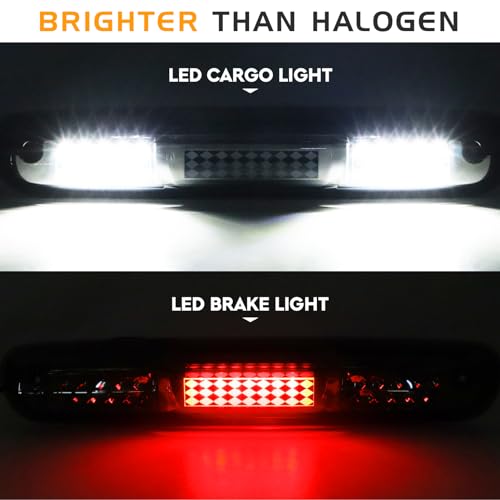 Bomusou LED Tail Light Assembly + 3rd Brake Light Fit for Chevy Silverado 1500 2500 HD 3500 HD 2007-2014, for GMC Sierra 3500 HD 2008-2014 with Dual Wheel, Smoke Lens - Image 4