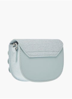 Little Missy Girls Bow Accent Crossbody Bag with Chain Strap and Button Closure  - Image 3