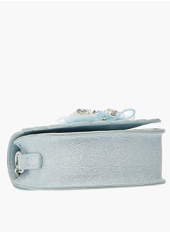 Little Missy Girls Bow Accent Crossbody Bag with Chain Strap and Button Closure  - Image 5