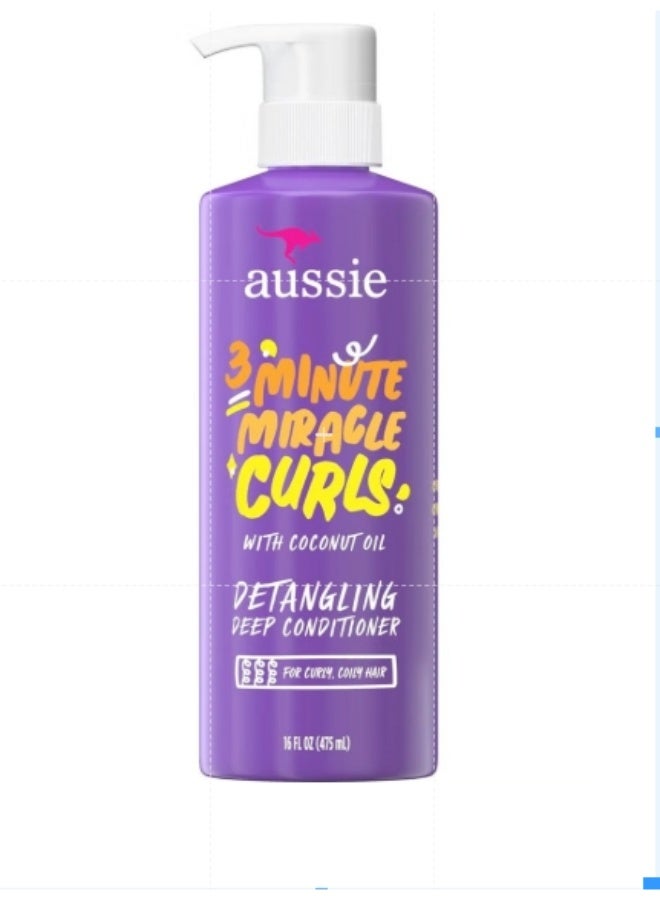 Aussie 3 Minute Miracle Curls Conditioner Pump, Citrus, 16 Fl Oz