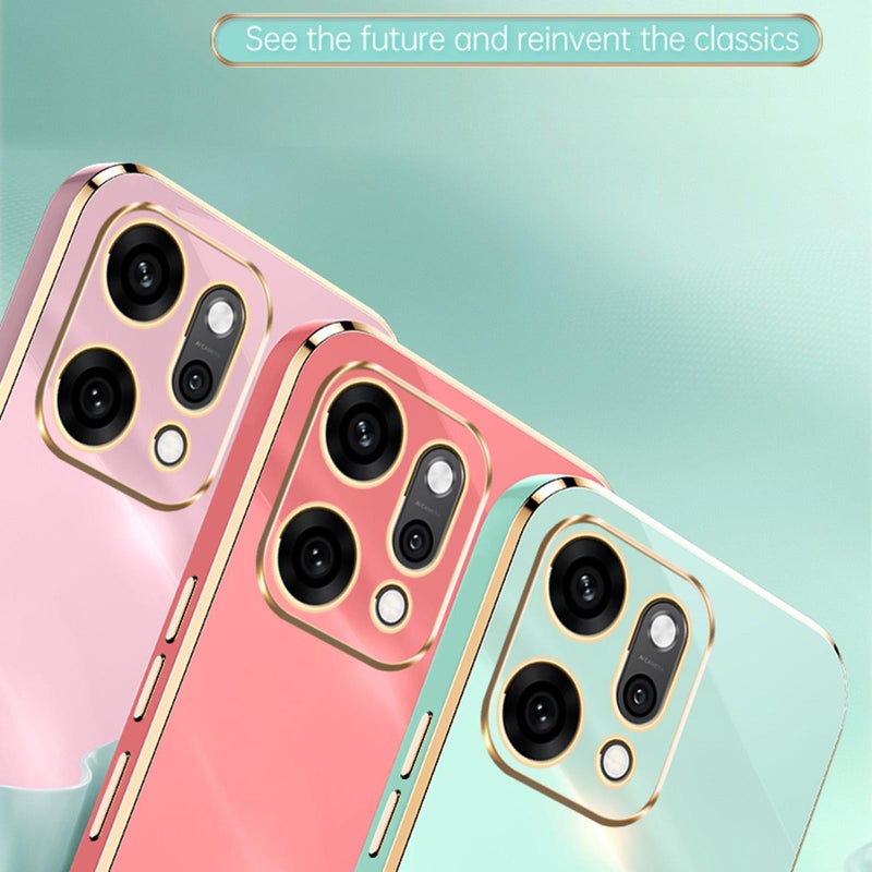 Xinli For Oppo Reno14 Pro 5G Global Straight Edge 6D Electroplate Tpu Phone Case(Pink) - Image 3