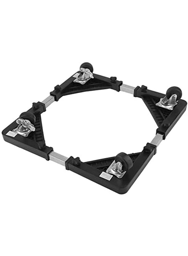 Leostar Stainless Steel Refrigerator Mobile Stand Black/Silver 70x70cm - Image 4