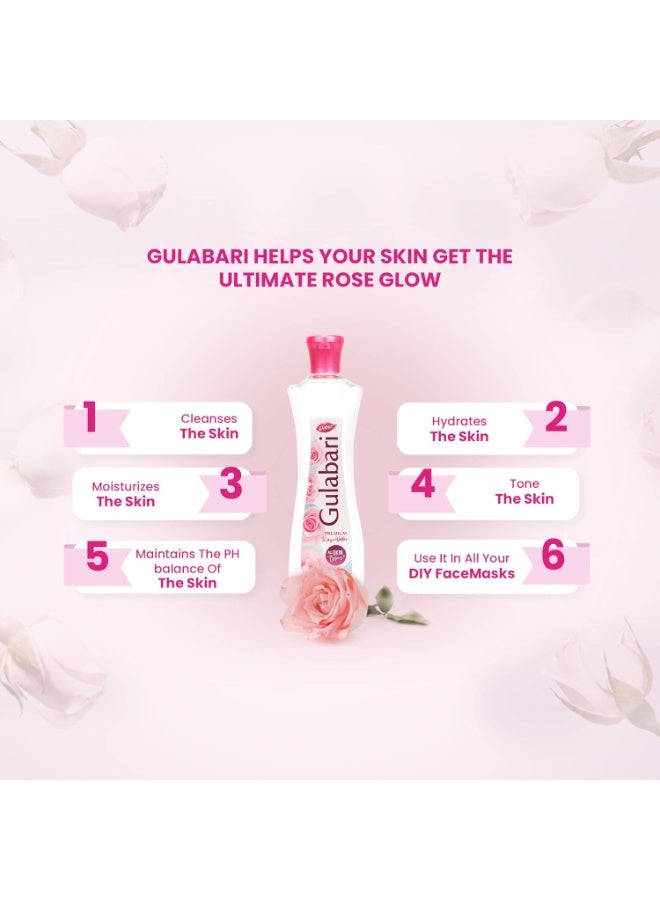 دابر تونر/ماء الورد الفاخر للوجه من دابر جولاباري - 400 مل | خالٍ من البارابين | خالي من الكحول | ينظف ويرطب ويرطب البشرة | يوازن ويستعيد مستويات الرقم الهيدروجيني للبشرة | لجميع أنواع البشرة - Image 5