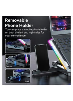 Y&D Gaming Laptop Cooling Pad, with 8 Fans, RGB Fan Pad 15-17.3 Inch, Cooler Stand 6 Height Adjustable  - Image 5
