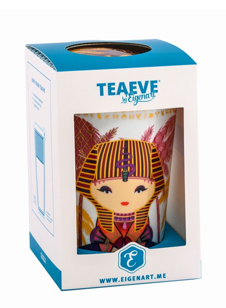 تيلاند كوب بورسلين مزدوج الجدار مقاوم للحرارة "ليتل إيجيبت" مع مصفاة وغطاء للقهوة والشاي والكاكاو والحليب (350 مل) - Image 4