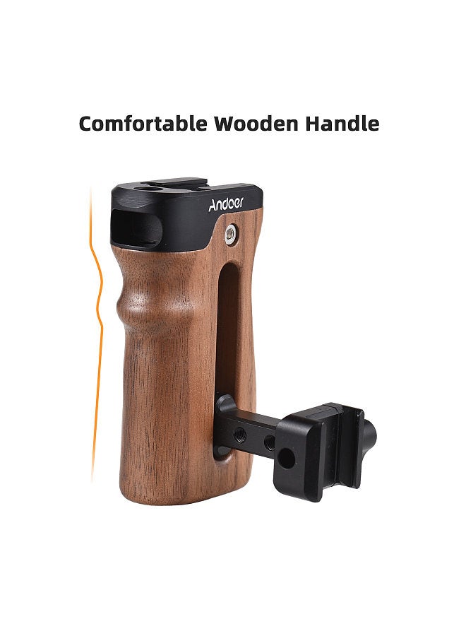 ANDOER Universal Top/ Side Handle for Camera Cage Left/ Right Side Handgrip with NATO Clamp Cold Shoe Mount Up & Down Adjustable,  1 Pack  - Image 2