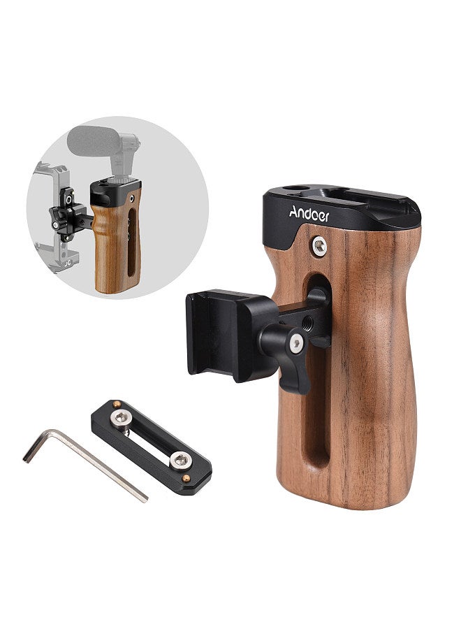 ANDOER Universal Top/ Side Handle for Camera Cage Left/ Right Side Handgrip with NATO Clamp Cold Shoe Mount Up & Down Adjustable,  1 Pack  - Image 1