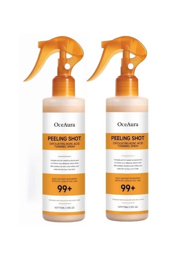 OceAura 2-PACKS Kojic Acid Turmeric Exfoliating Body Spray, Exfoliating Serum ，Improves Roughness and Dullness, Body Care, Unisex.100ml*2 - Image 1