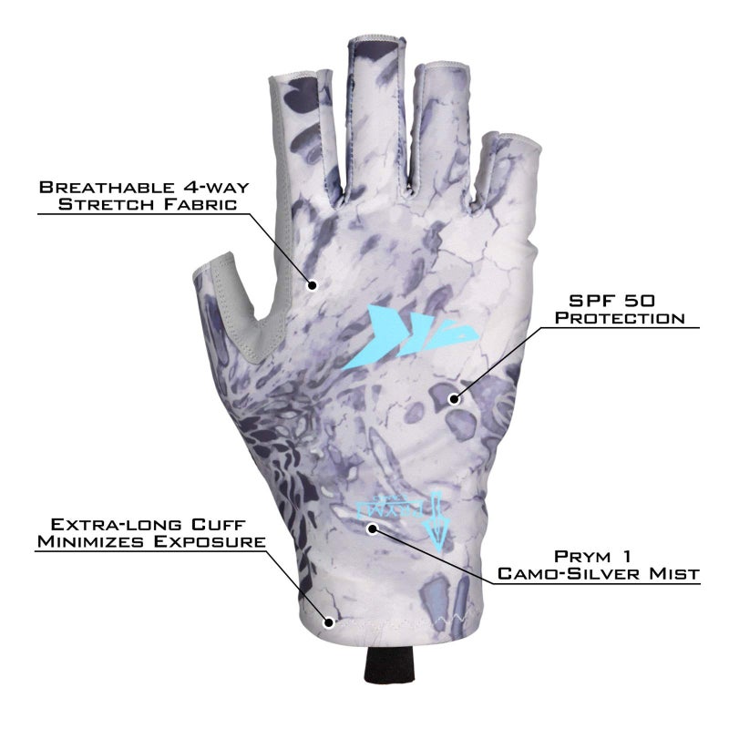 Kastking KastKing Sol Armis Sun Gloves UPF50+ Fishing Gloves UV Protection Gloves Sun Protection Gloves Men Women for Outdoor, Kayaking, Rowing, Silver Mist Prym1,Small - Medium - Image 3