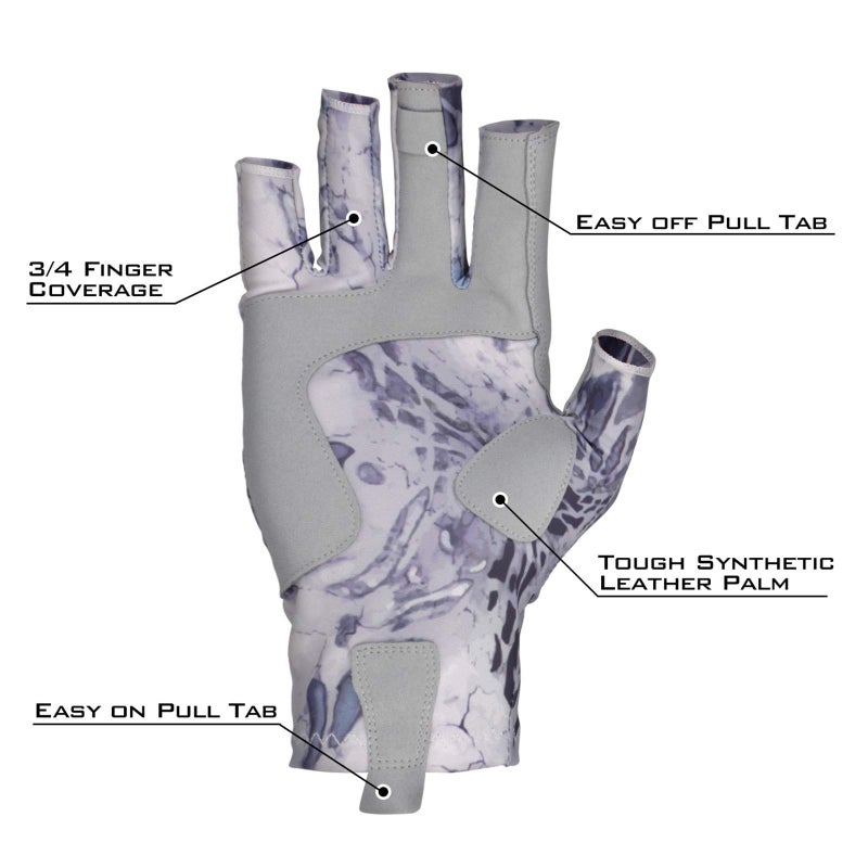 Kastking KastKing Sol Armis Sun Gloves UPF50+ Fishing Gloves UV Protection Gloves Sun Protection Gloves Men Women for Outdoor, Kayaking, Rowing, Silver Mist Prym1,Small - Medium - Image 2
