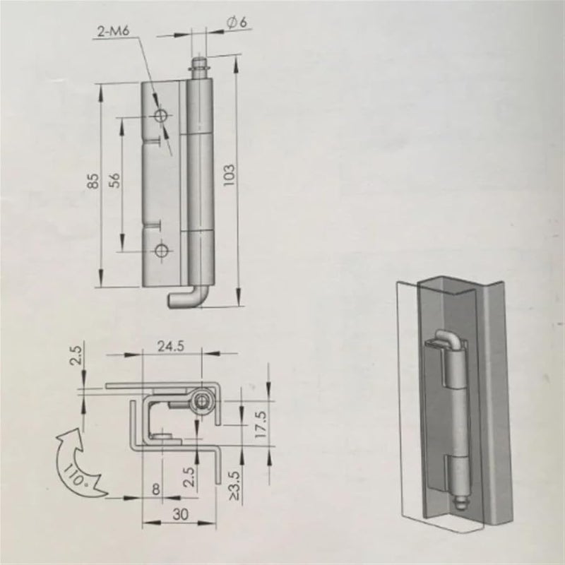 XJJ 125 Detachable Hinge For Distribution Switch Control Communication Cabinet Door - Image 4