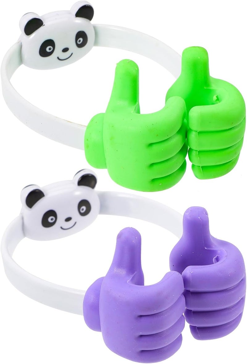 Cartoon Thumbs up Cellphone Holder and Tablet Stand, Portable Multi-Function Lazy Phone Holder for Desk, Small Size with Flexible Support, 2pcs Set with Random Color Design - Image 1