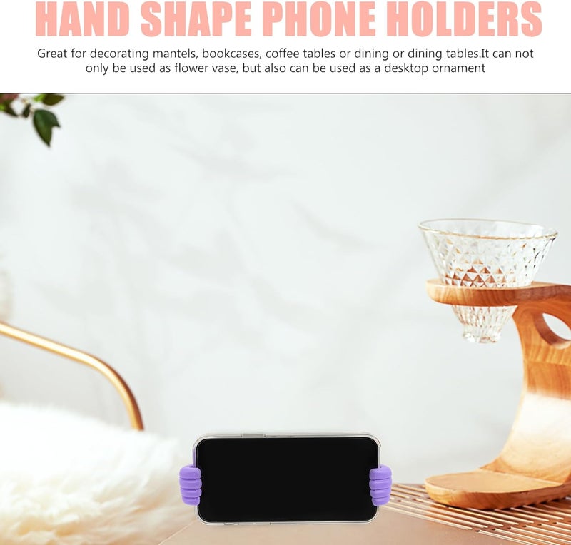 Cartoon Thumbs up Cellphone Holder and Tablet Stand, Portable Multi-Function Lazy Phone Holder for Desk, Small Size with Flexible Support, 2pcs Set with Random Color Design - Image 3