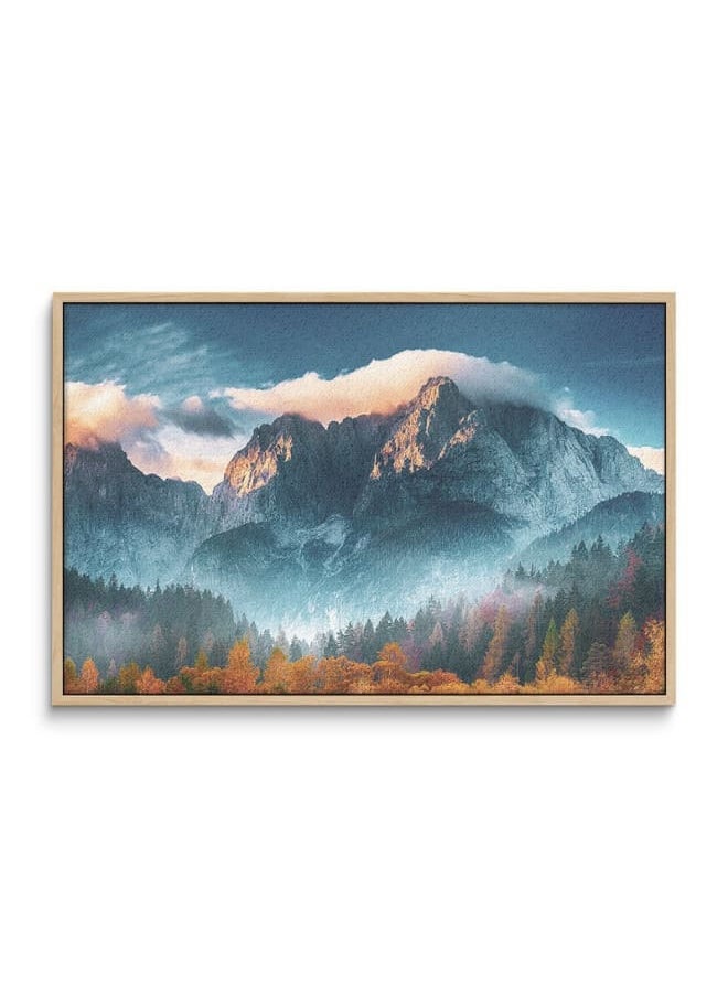 Home Gallery Spring Mountain Landscape With Snow And Forest Canvas Wall Art 120x80  - Image 3