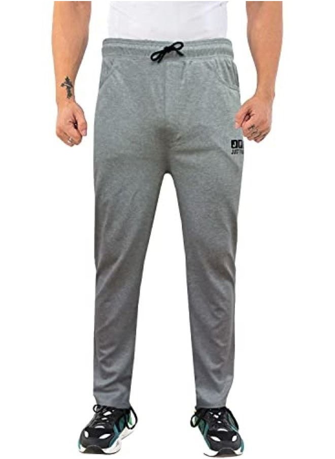 Generic - Men's Track Pant 4 Way Lycra Plus Size Jogger Pants 3183 Light Grey - Image 1