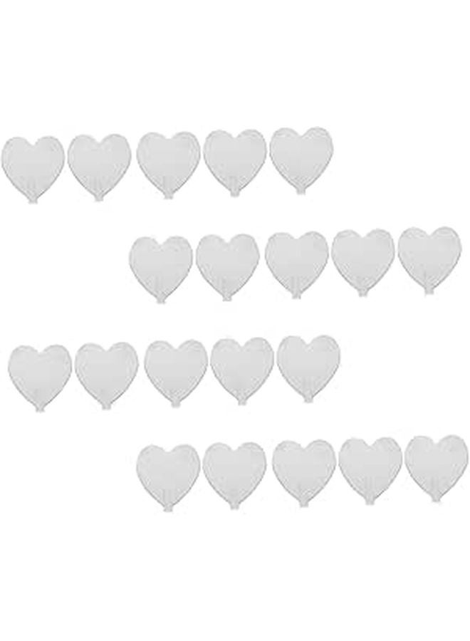 Stainless Steel Heart Shaped Adhesive Hooks 20Pcs Strong Bathroom Wall Decor Set - Image 1